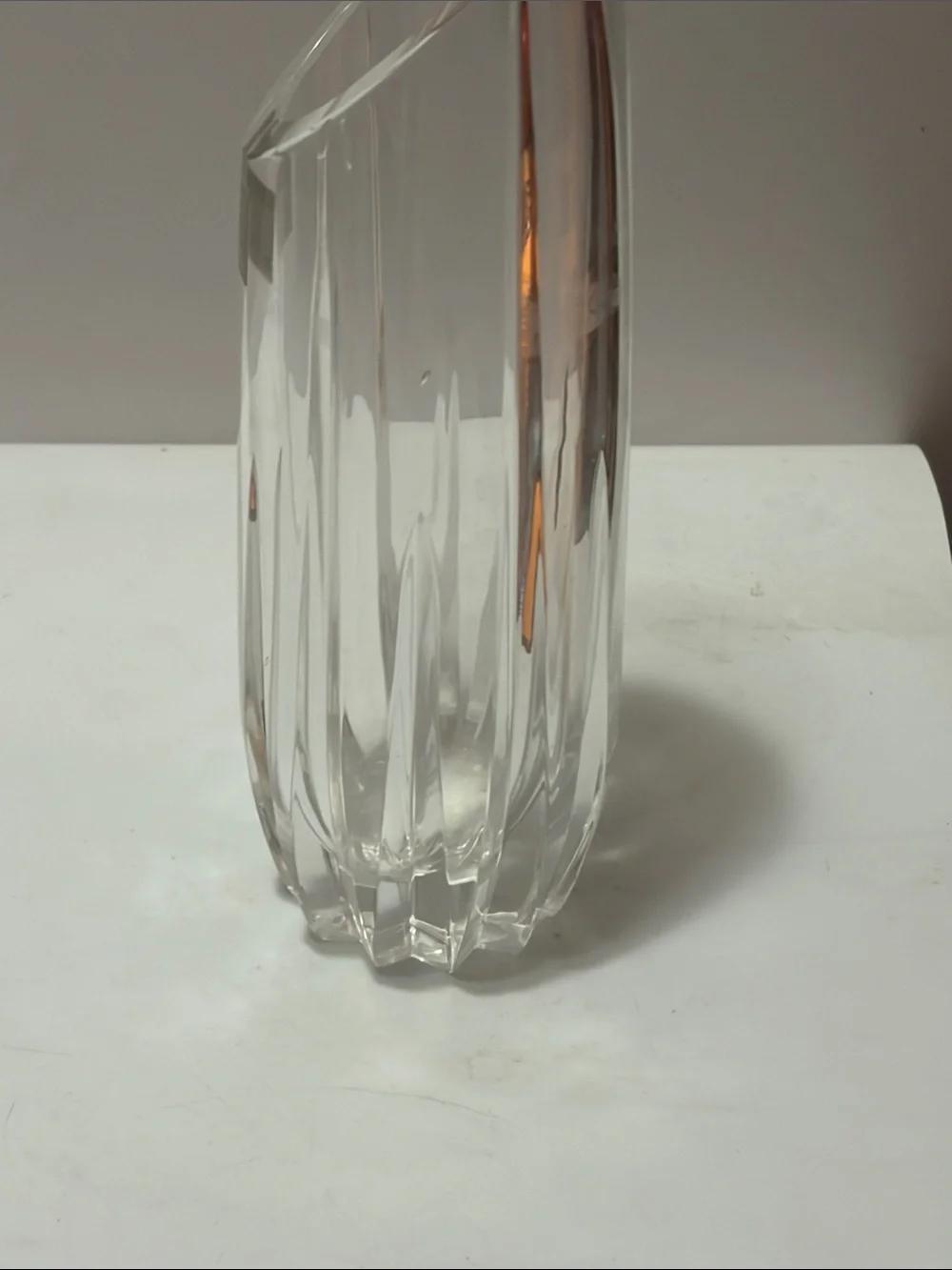Mikasa Clear Crystal Vase with Vertical Cut Design